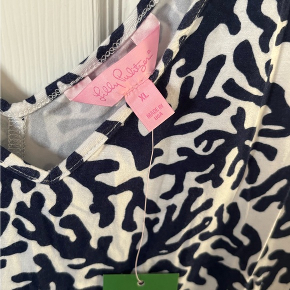 NWT Lilly Pulitzer Gigi V-Neck Tank Bright Navy Treasure Size XL - Picture 5 of 6